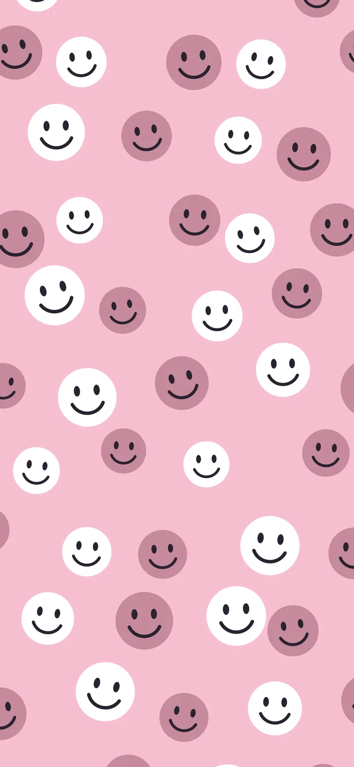 Light Pink Smiley Face Pattern wallpaper for iPhone and Android