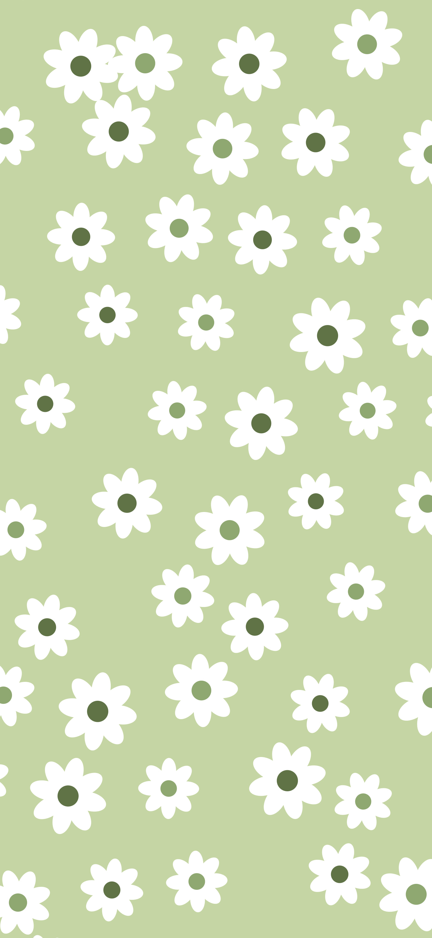 Matcha Daisy Flower Pattern wallpaper for iPhone and Android