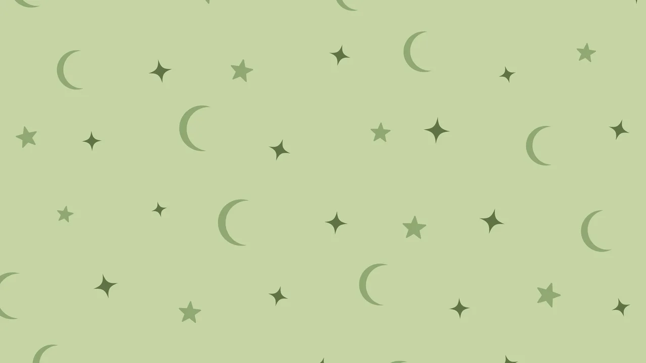 Matcha Moon and Stars Pattern desktop wallpaper in 4K