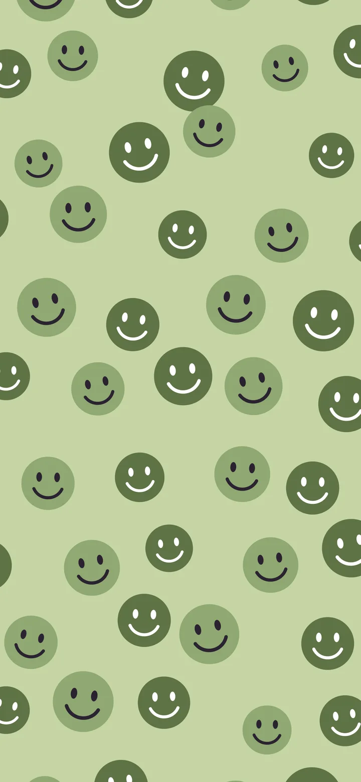 Matcha Smiley Face Pattern wallpaper for iPhone and Android
