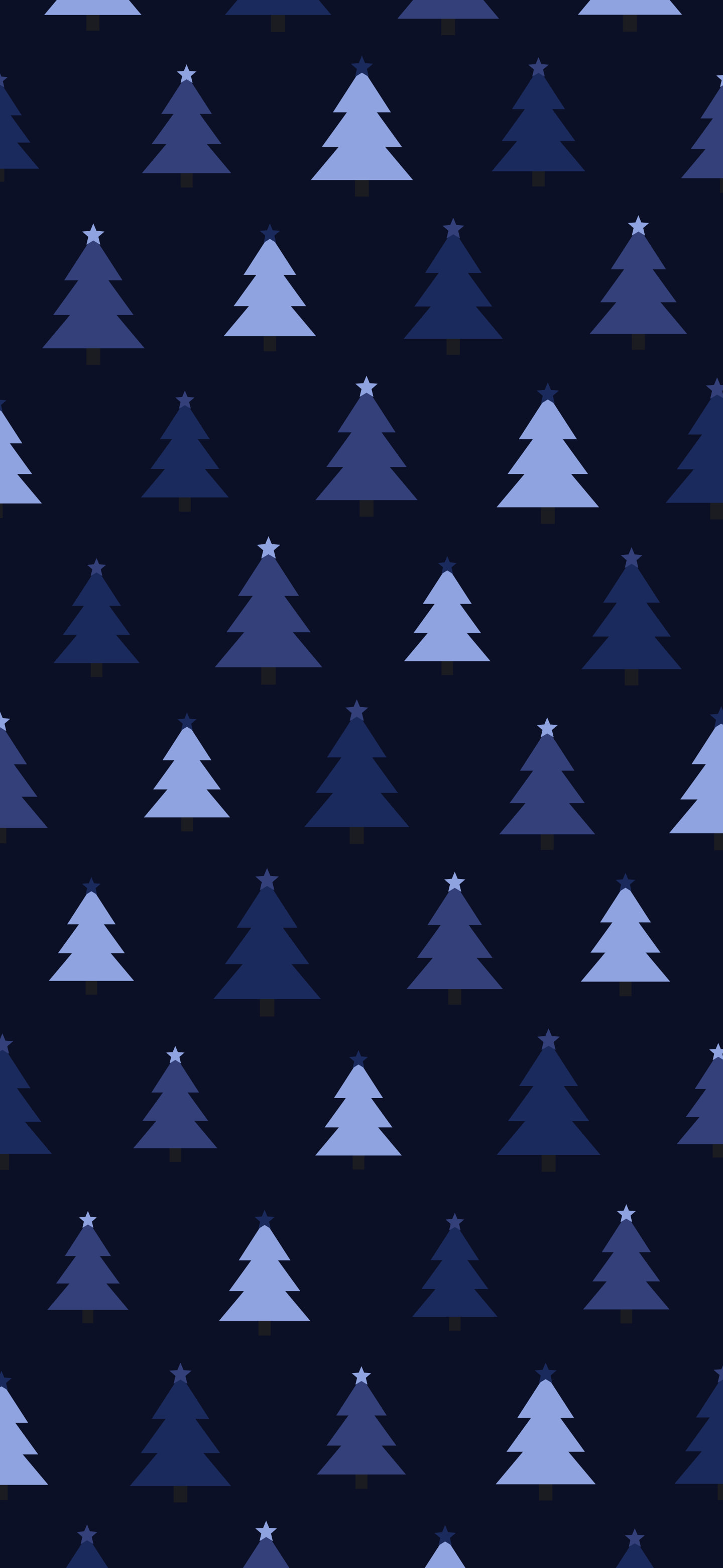 Midnight Blue Christmas Tree Pattern wallpaper for iPhone and Android