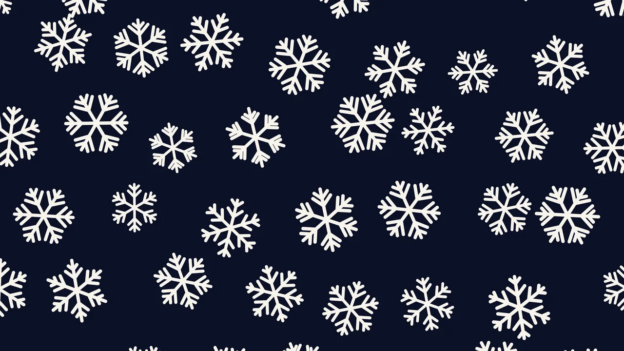 Midnight Blue Snowflake Pattern desktop wallpaper in 4K