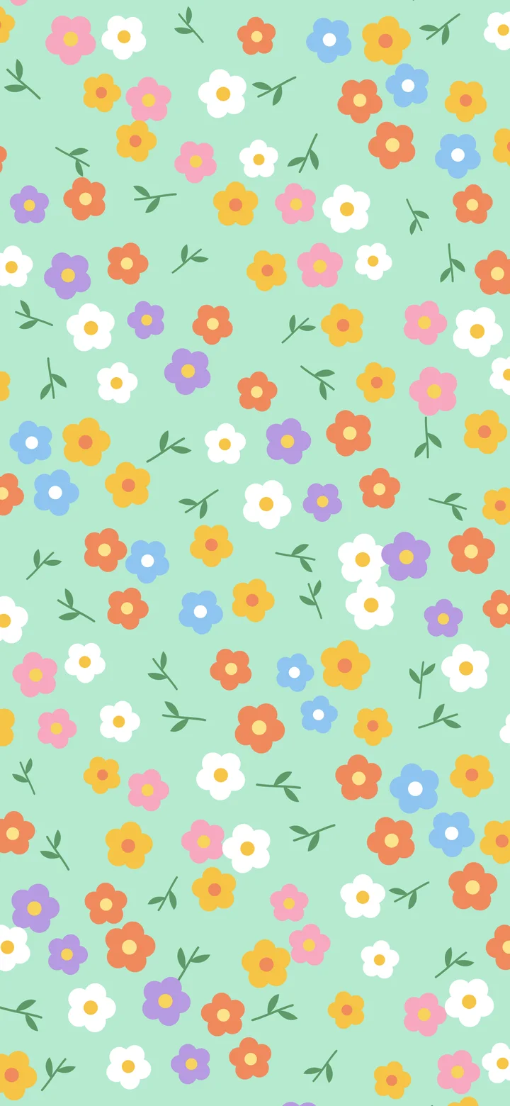 Mint Ditsy Floral Pattern wallpaper for iPhone and Android