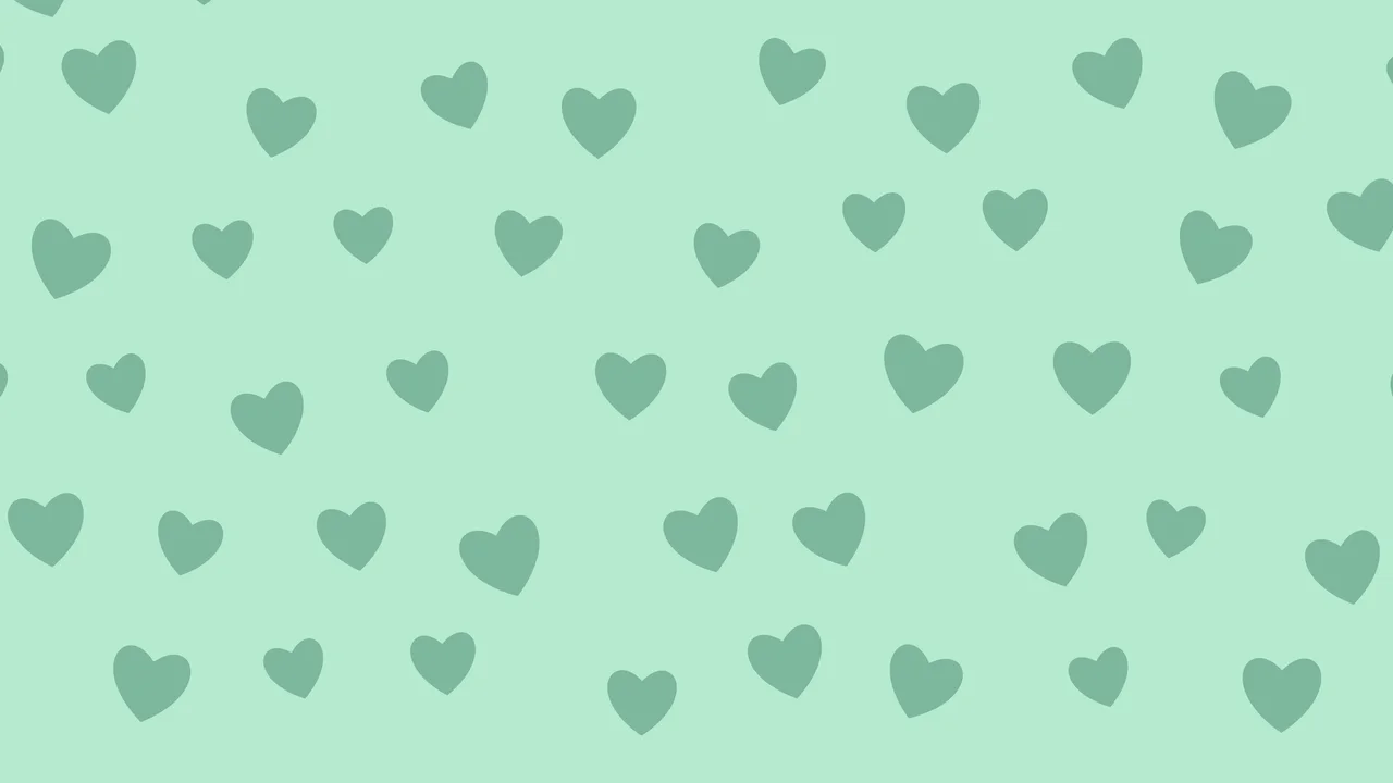 Mint Heart Pattern desktop wallpaper in 4K