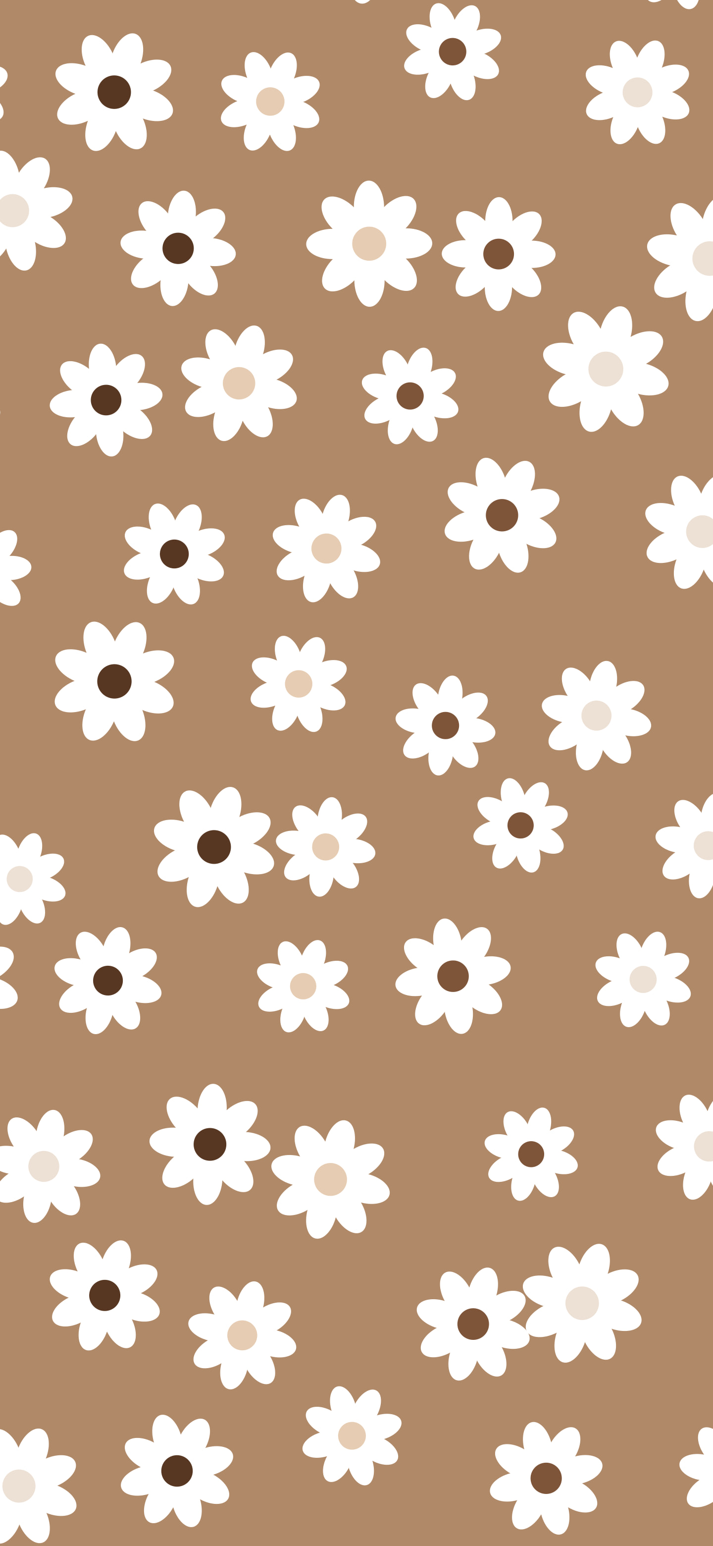 Mocha Daisy Flower Pattern wallpaper for iPhone and Android