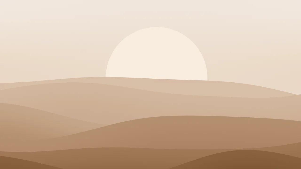 Mocha Minimalist Sunset Hills desktop wallpaper in 4K