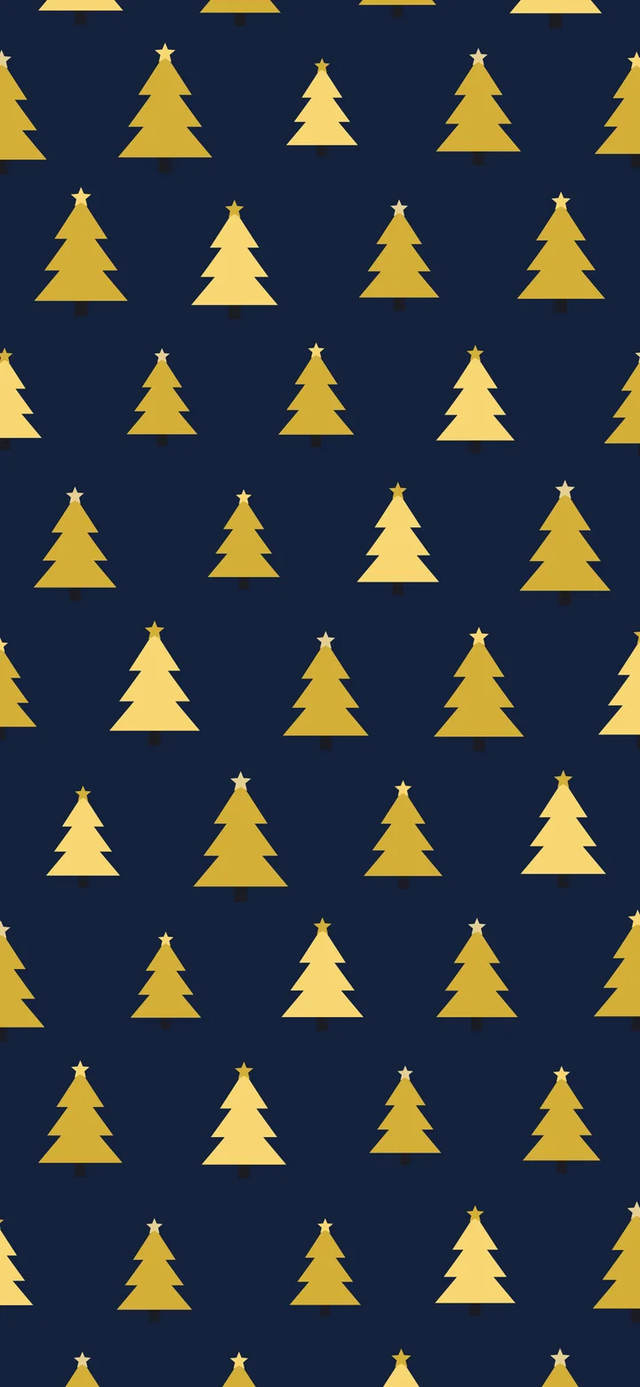 Navy and Gold Christmas Tree Pattern wallpaper for iPhone and Android