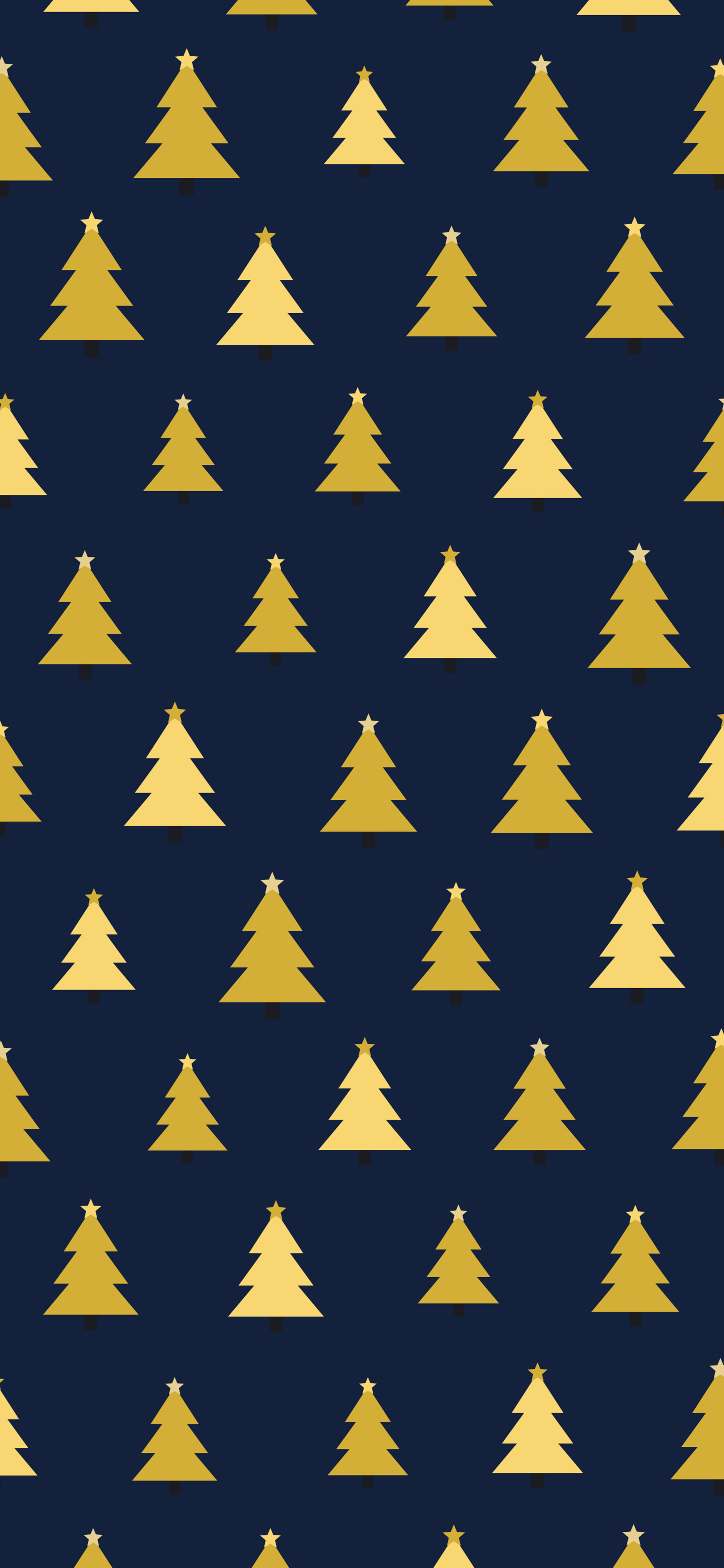 Navy and Gold Christmas Tree Pattern wallpaper for iPhone and Android
