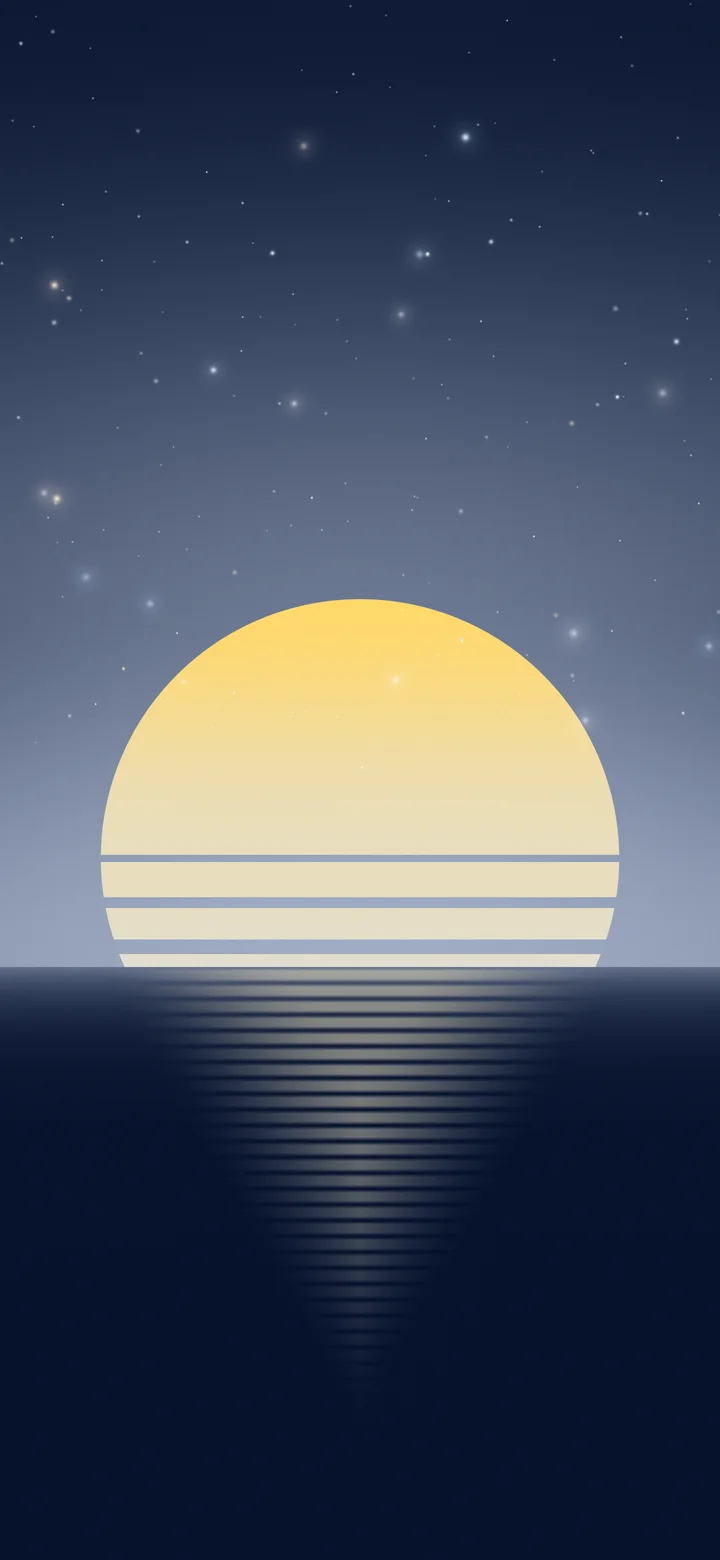 Navy and Ivory Retro Striped Sun wallpaper for iPhone and Android