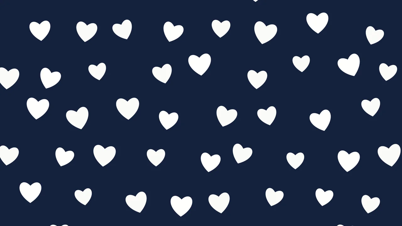 Navy and White Heart Pattern desktop wallpaper in 4K