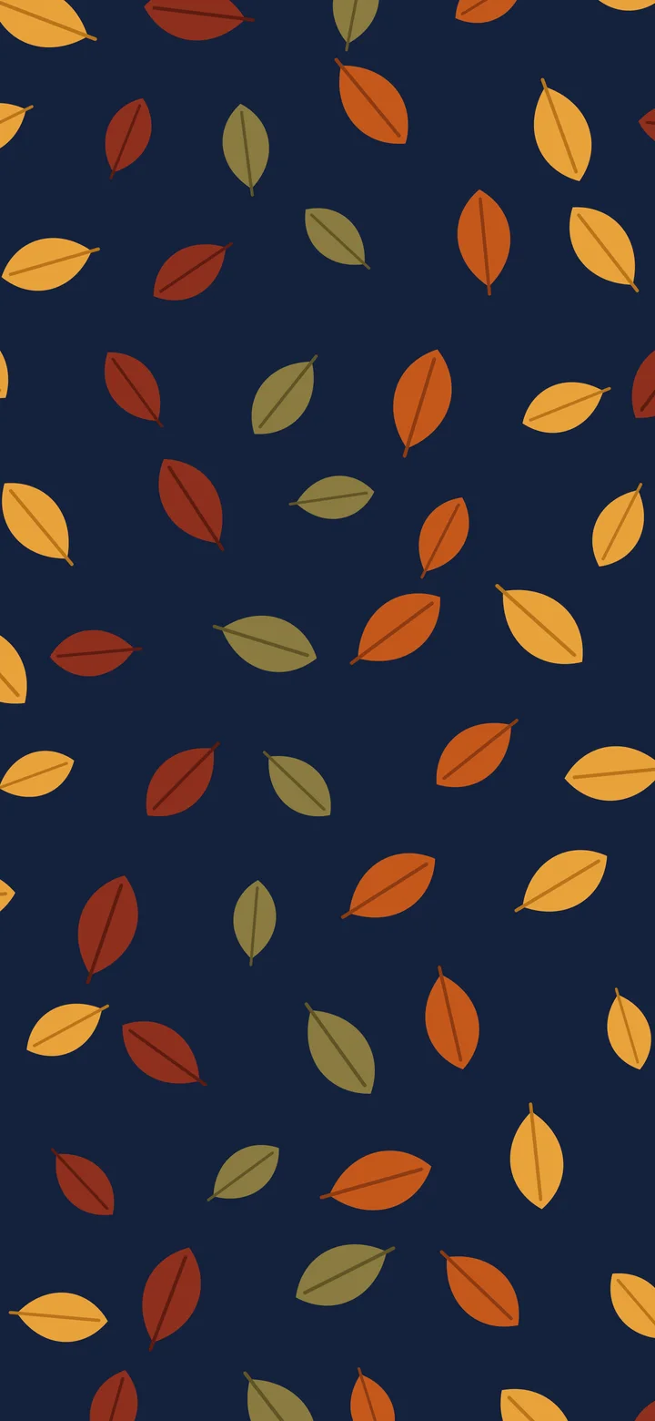 Navy Autumn Leaves Pattern wallpaper for iPhone and Android