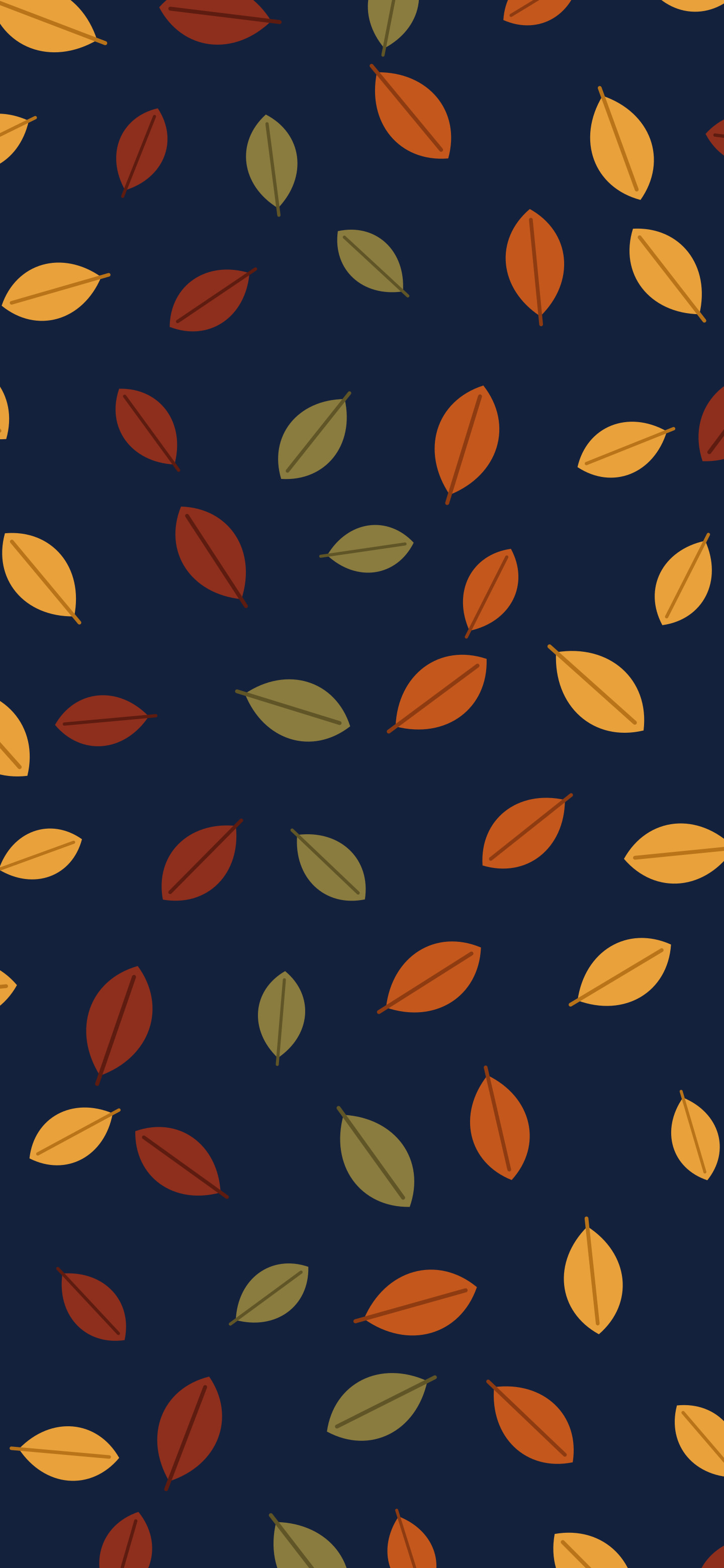 Navy Autumn Leaves Pattern wallpaper for iPhone and Android