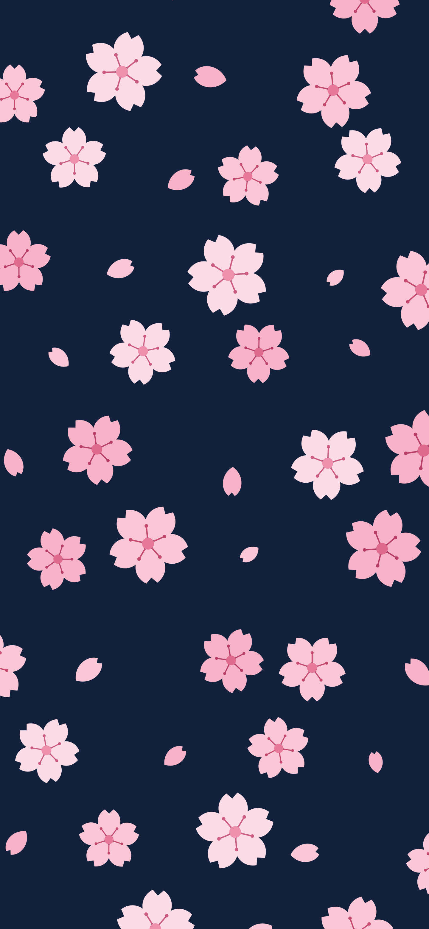 Navy Cherry Blossom Pattern wallpaper for iPhone and Android