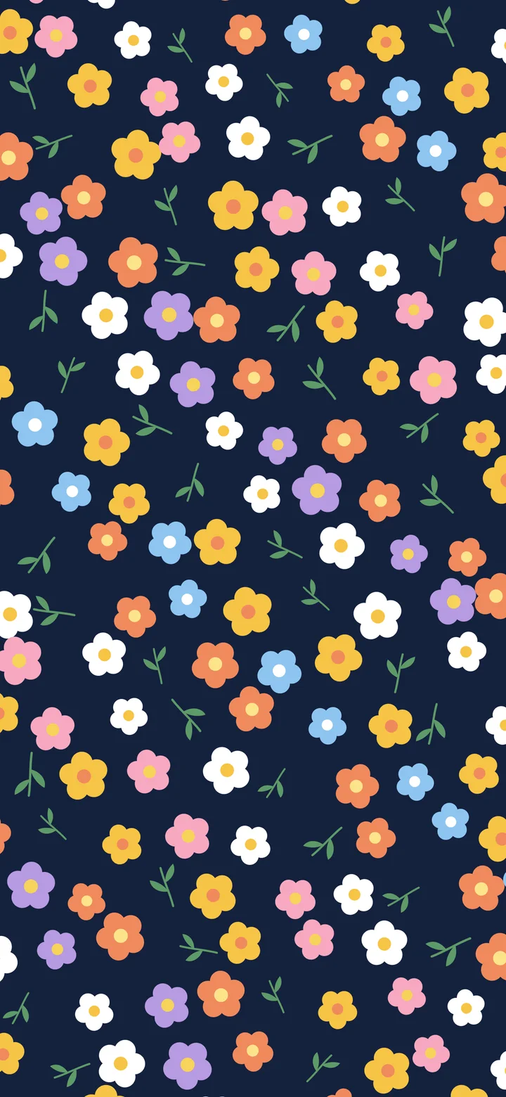Navy Ditsy Floral Pattern wallpaper for iPhone and Android
