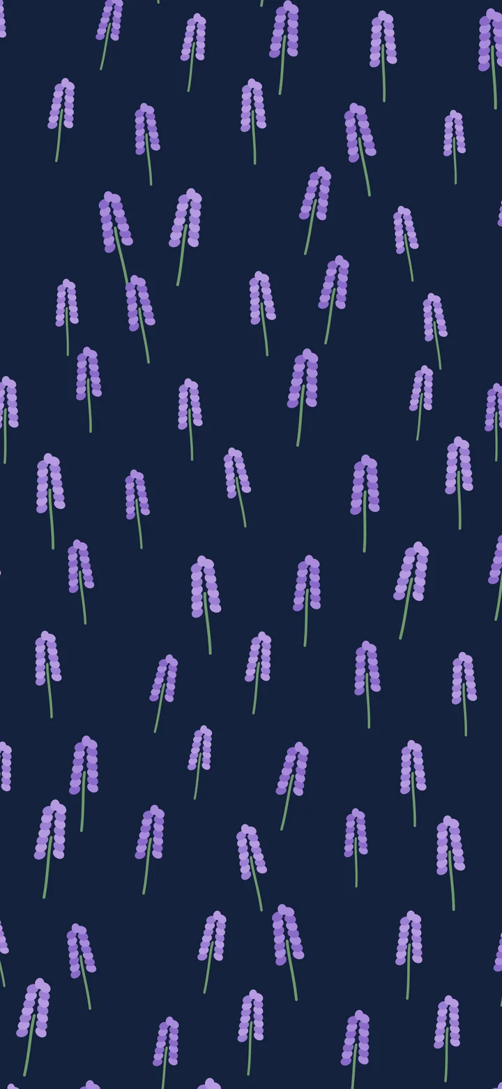 Navy Lavender Sprig Pattern wallpaper for iPhone and Android