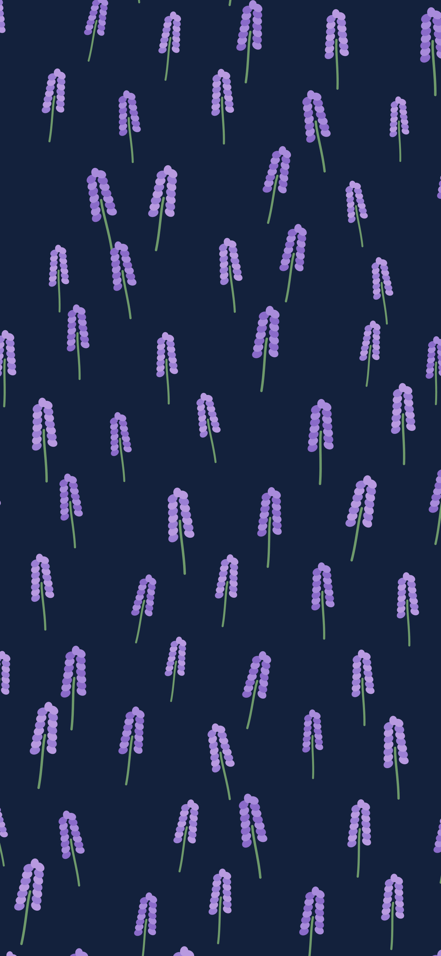 Navy Lavender Sprig Pattern wallpaper for iPhone and Android