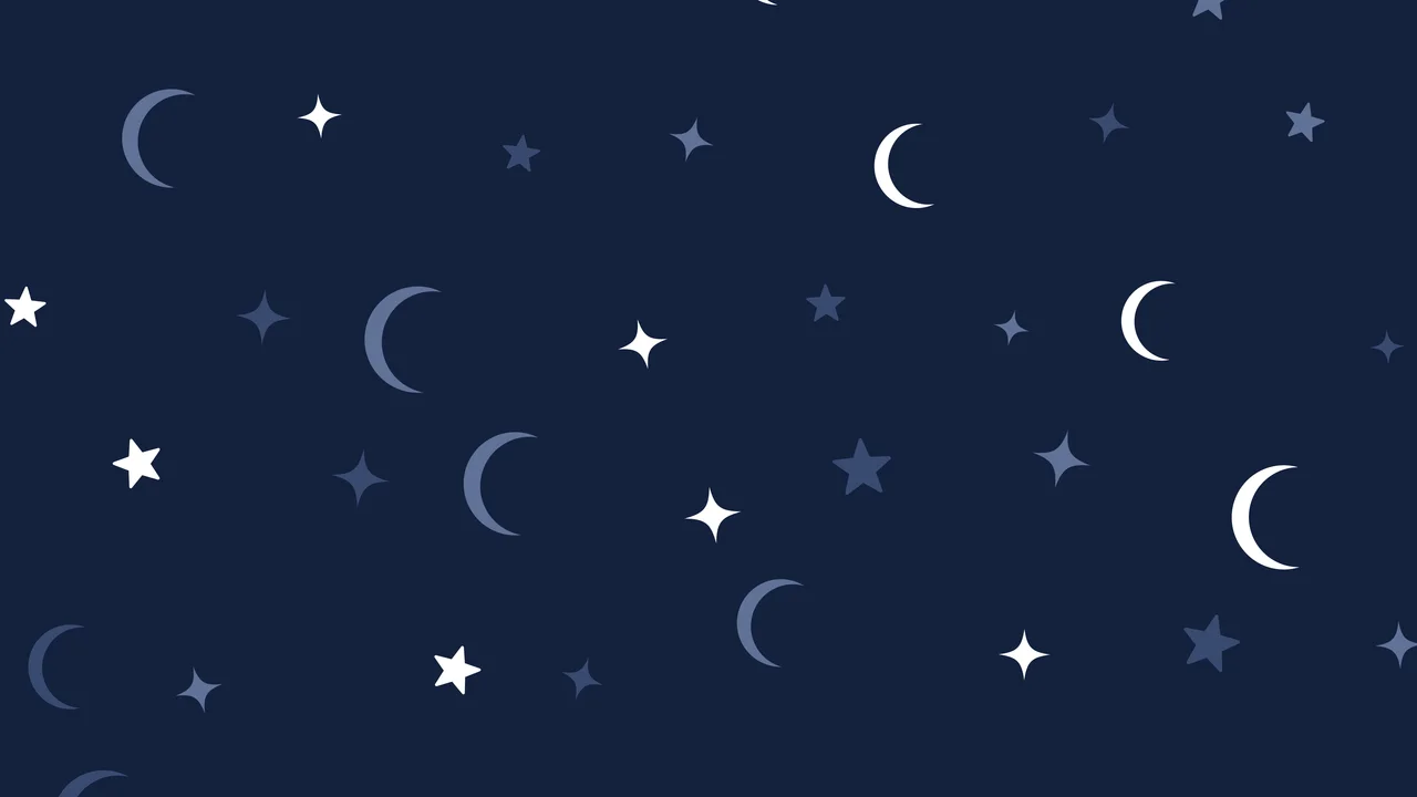 Navy Moon and Stars Pattern desktop wallpaper in 4K