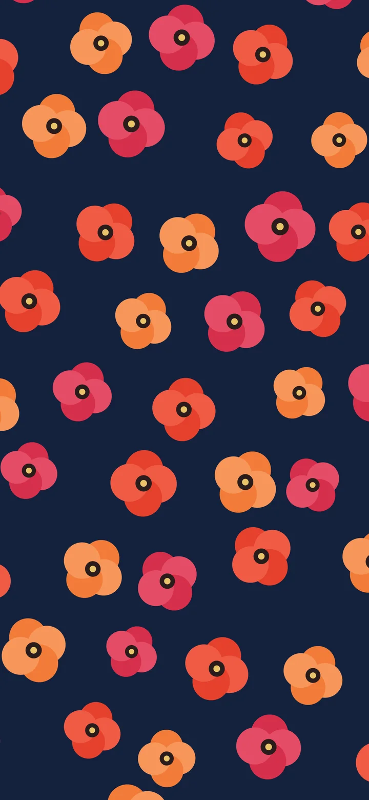 Navy Poppy Flower Pattern wallpaper for iPhone and Android