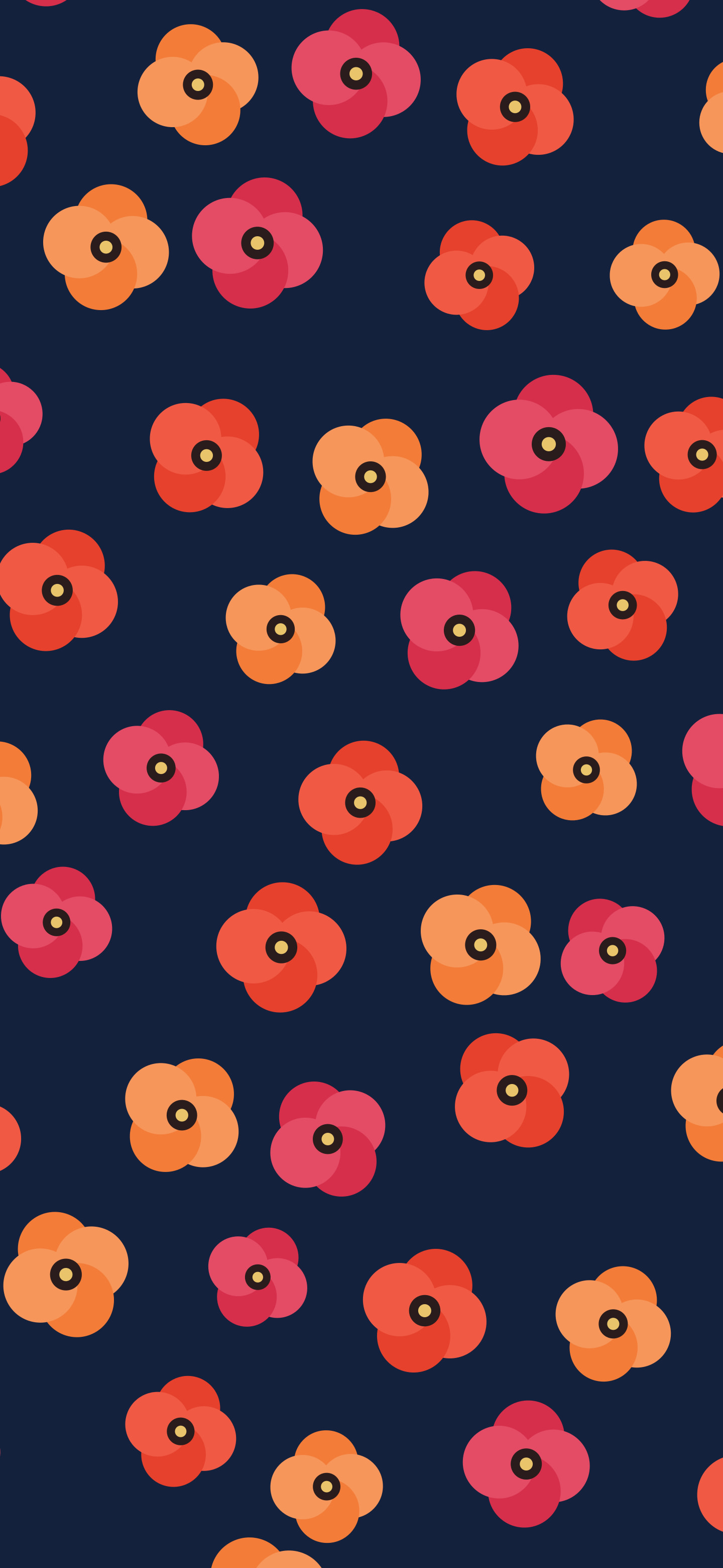 Navy Poppy Flower Pattern wallpaper for iPhone and Android