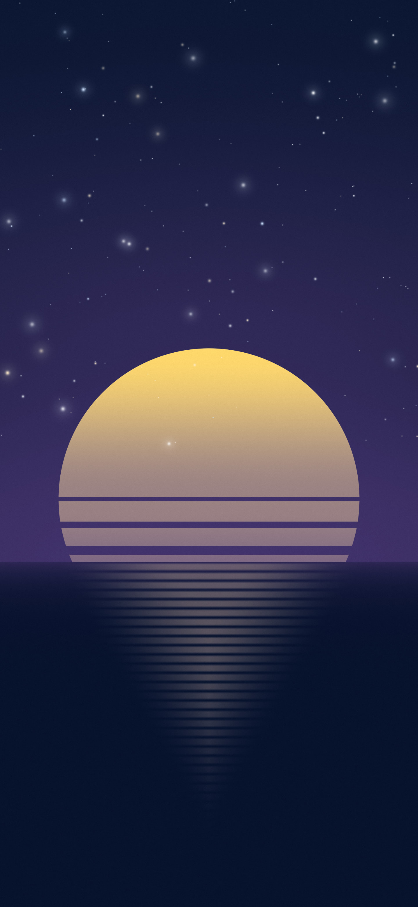 Navy Retro Striped Sun wallpaper for iPhone and Android