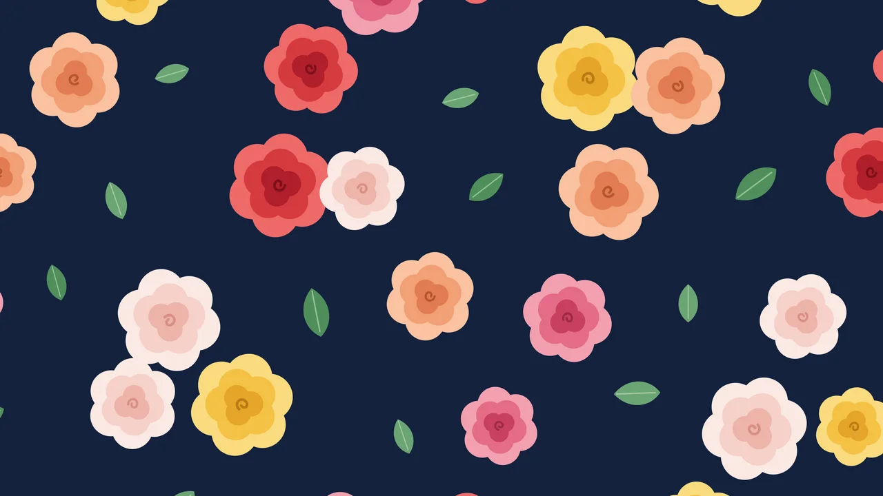 Navy Rose Pattern desktop wallpaper in 4K