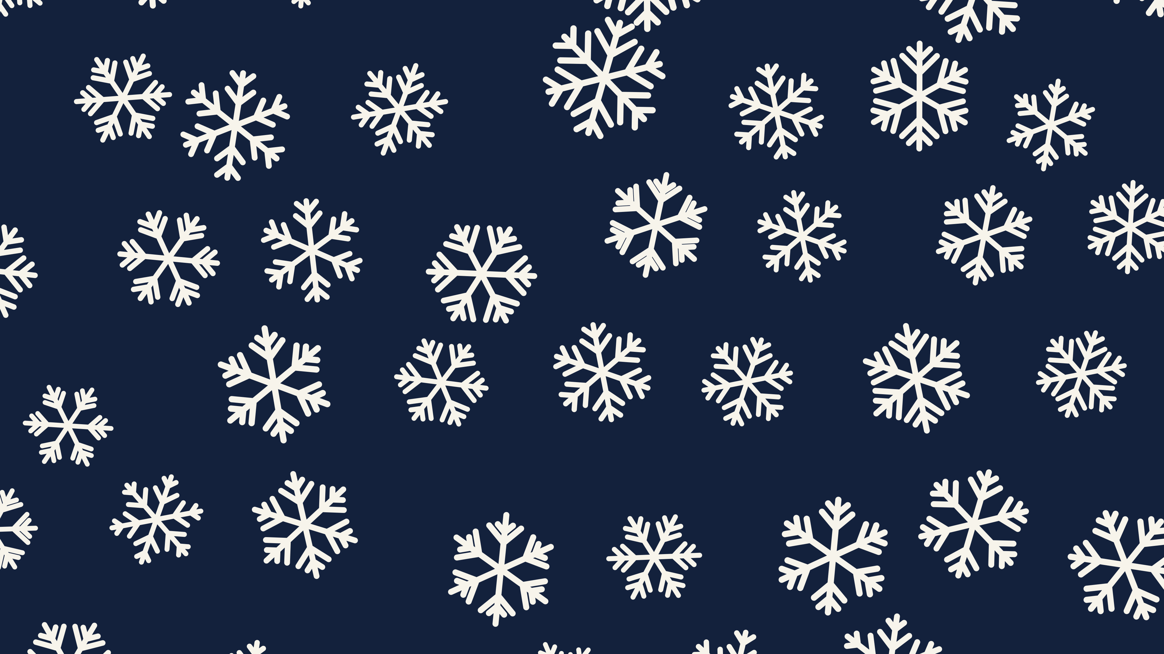 Navy Snowflake Pattern desktop wallpaper in 4K