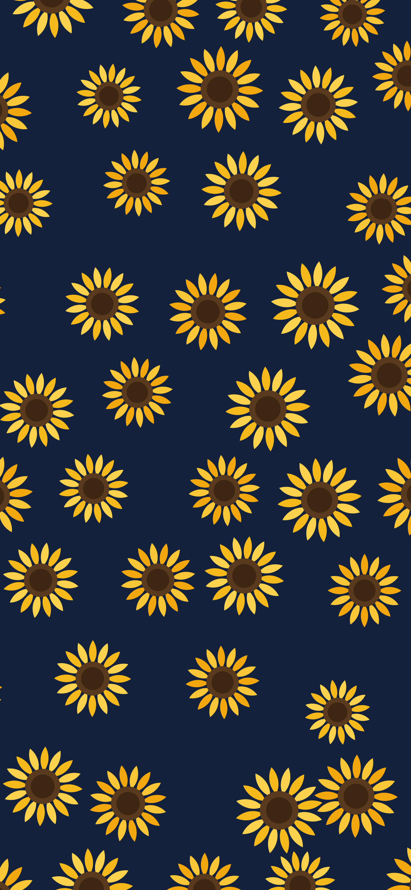 Navy Sunflower Pattern wallpaper for iPhone and Android