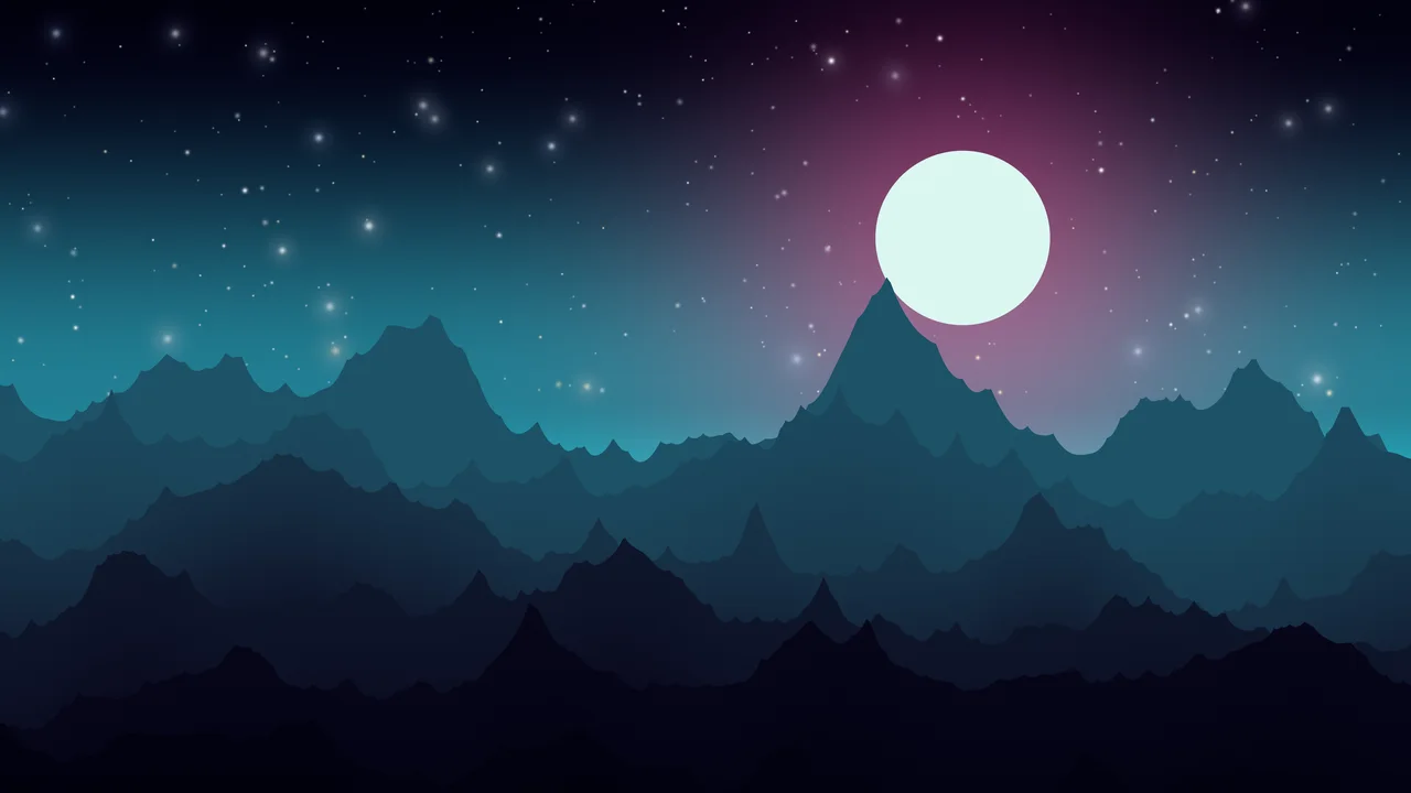 Neon Cyber Minimalist Mountain Landscape desktop wallpaper in 4K