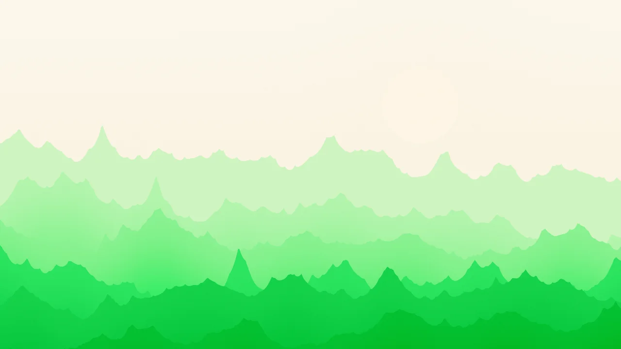 Neon Green and Cream Minimalist Mountain Landscape desktop wallpaper in 4K