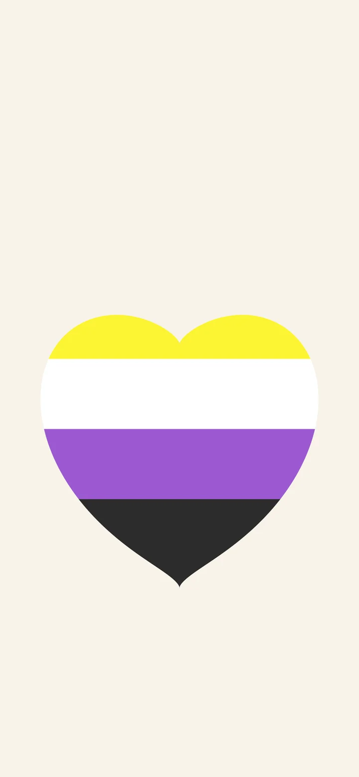 Nonbinary Pride Heart wallpaper for iPhone and Android