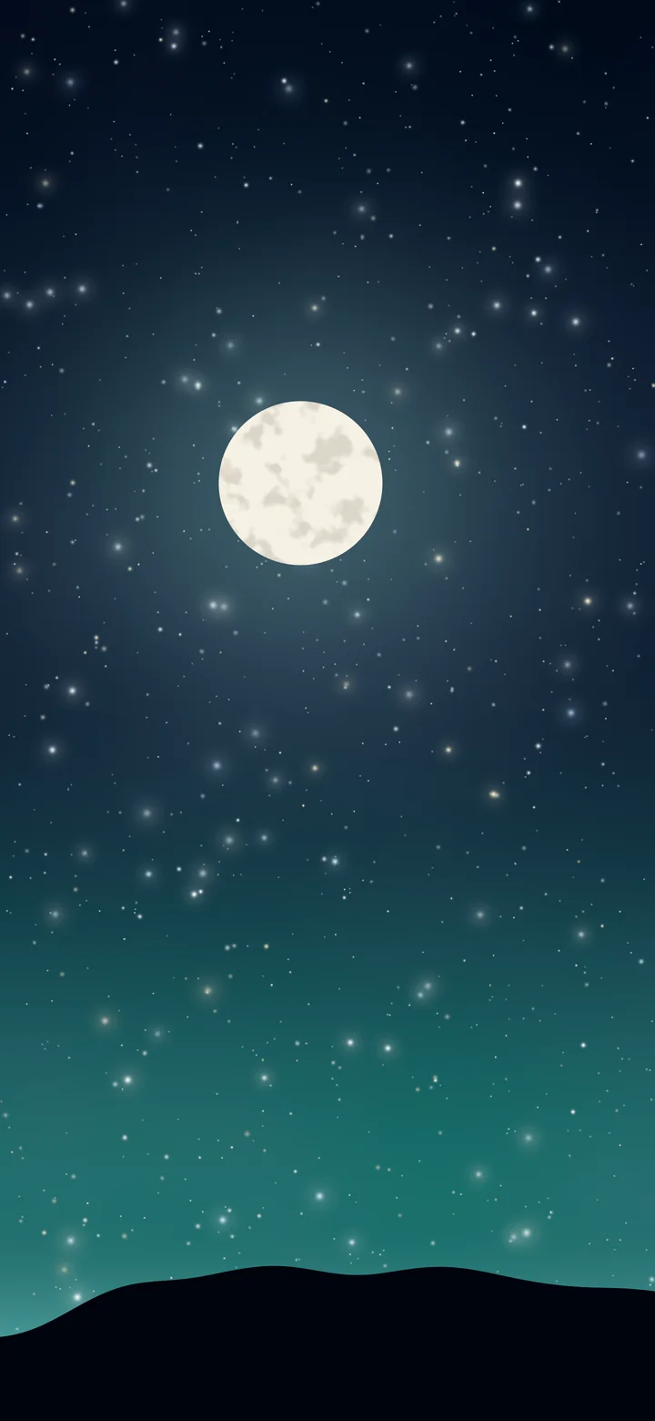 Northern Lights Moon and Stars Night Sky wallpaper for iPhone and Android