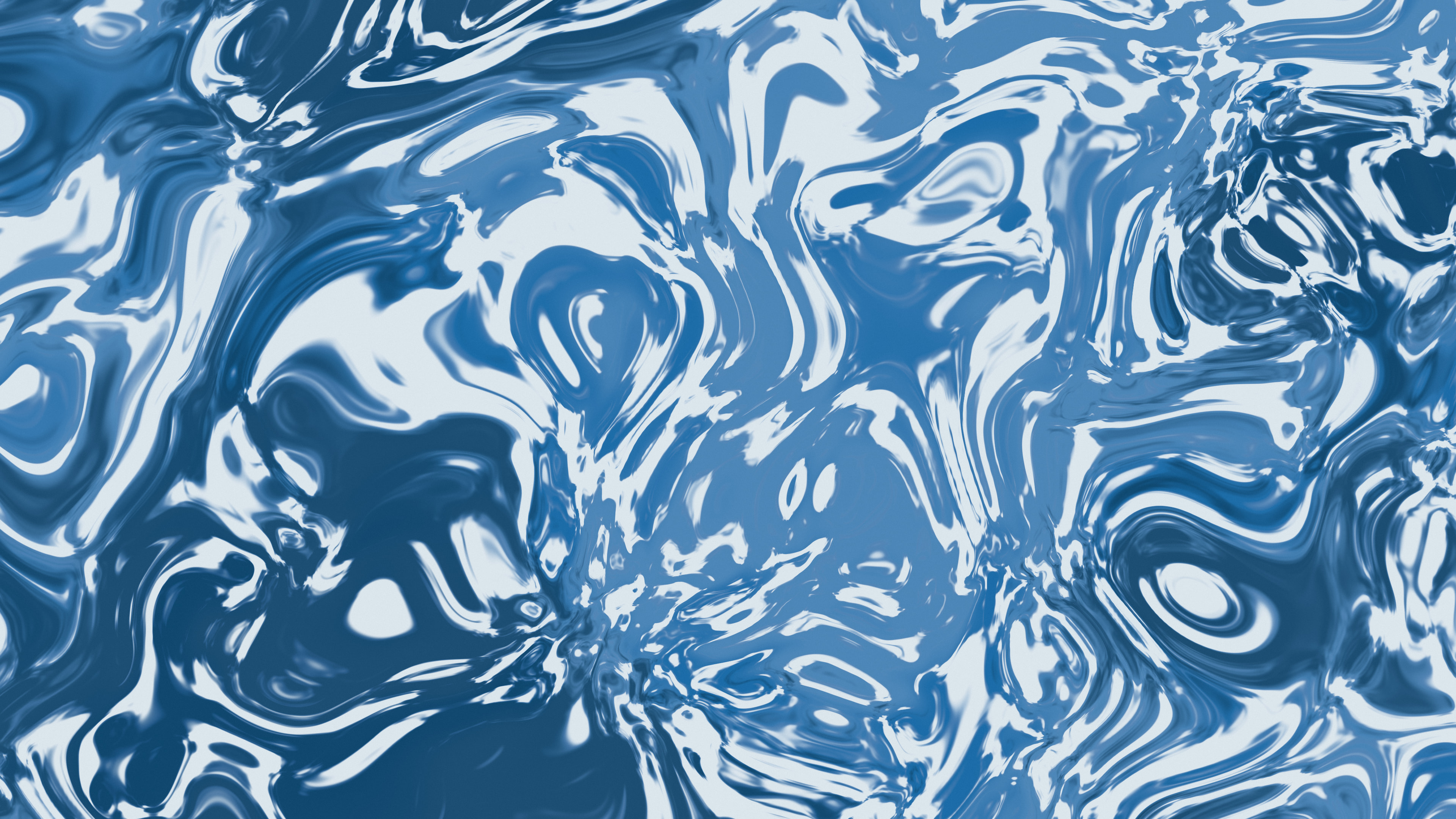 Ocean Blue Liquid Marble desktop wallpaper in 4K