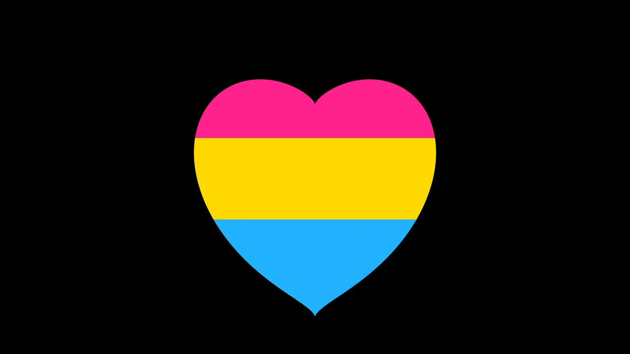 Pansexual Pride Heart desktop wallpaper in 4K