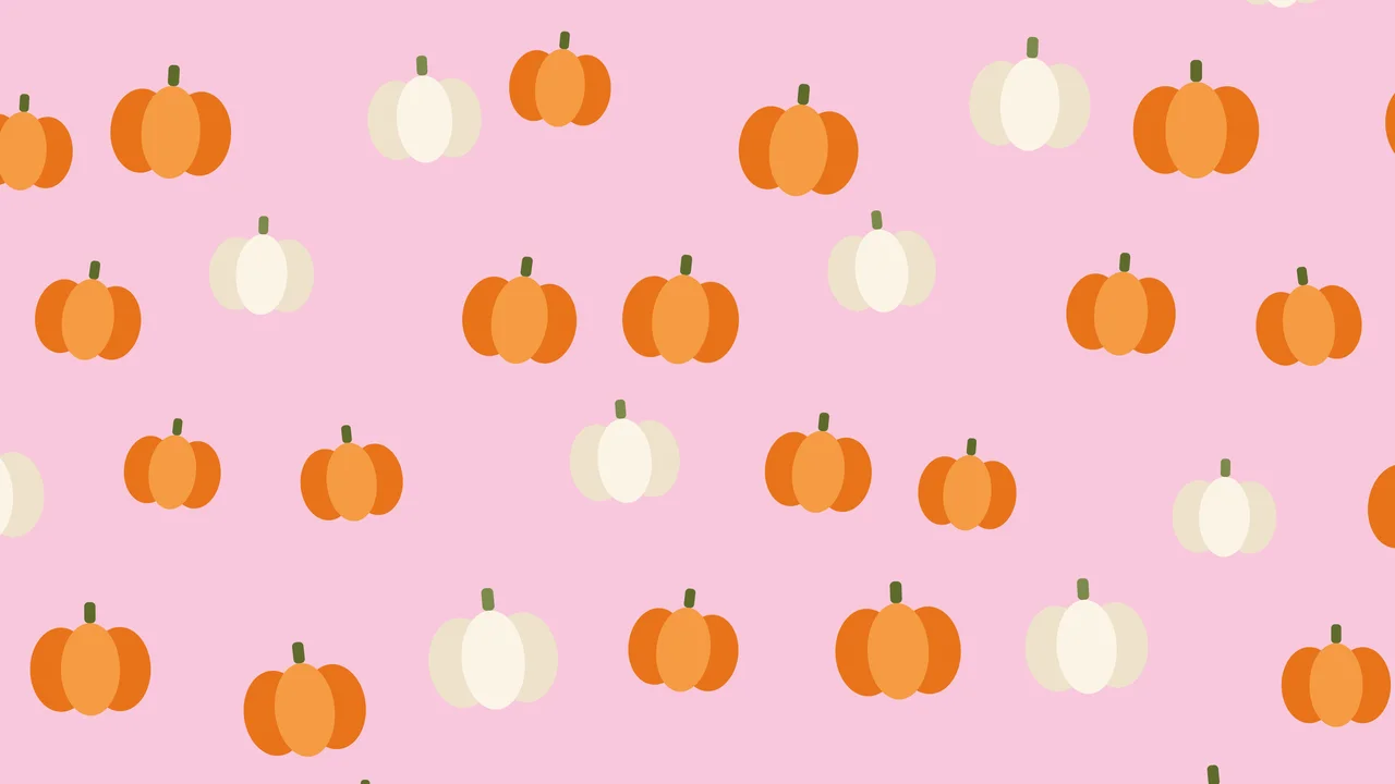 Pastel Halloween Pumpkin Pattern desktop wallpaper in 4K
