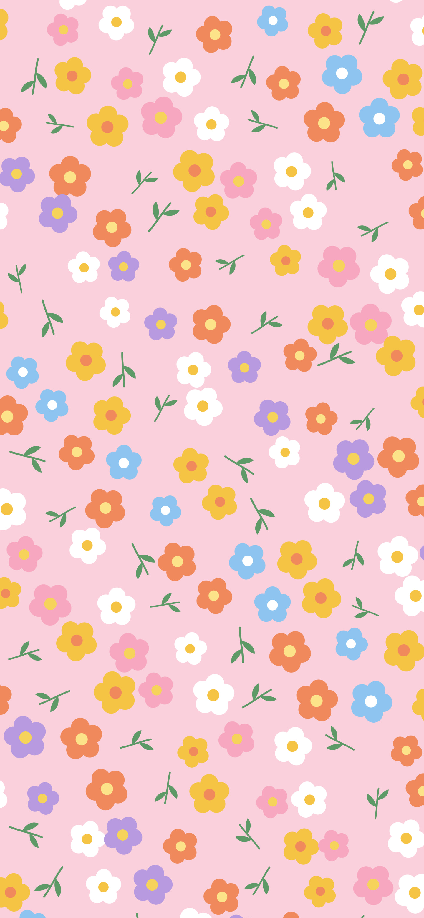Pastel Pink Ditsy Floral Pattern wallpaper for iPhone and Android