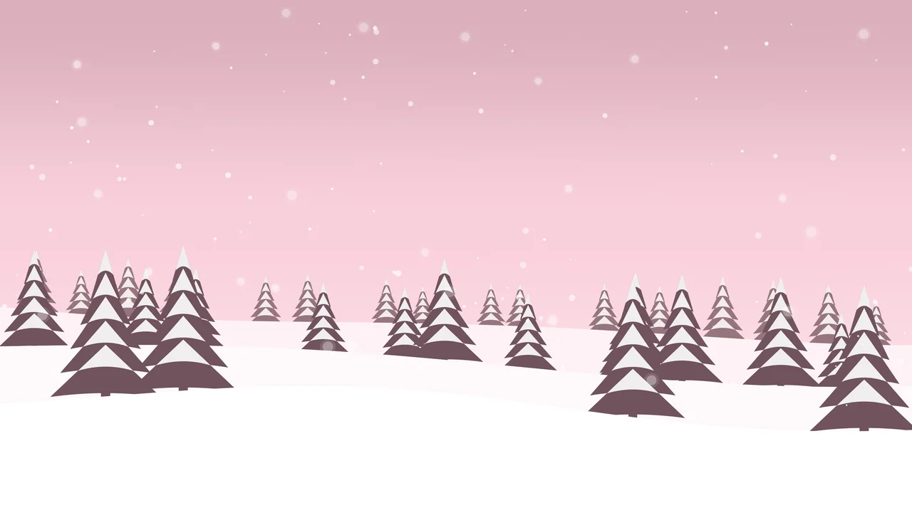 Pastel Pink Snowy Forest desktop wallpaper in 4K