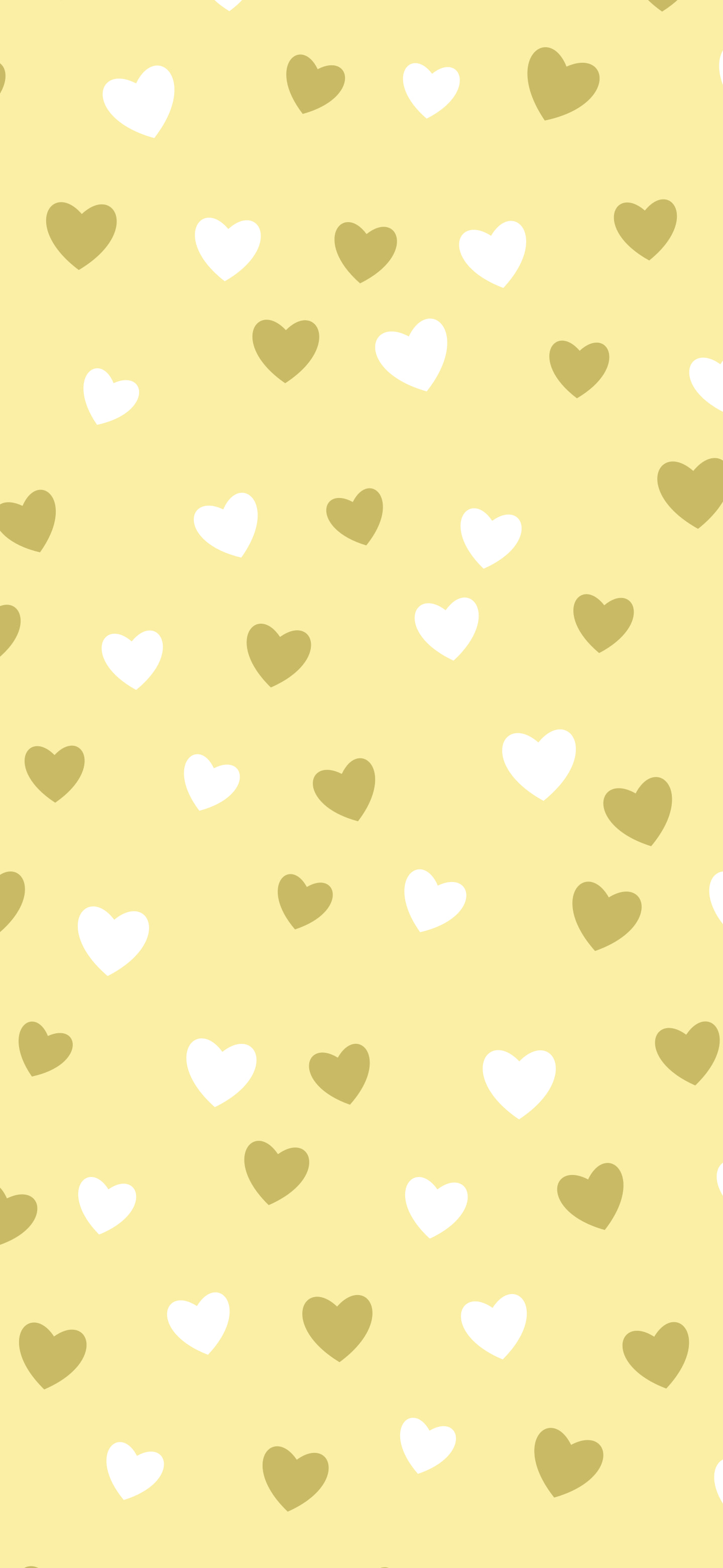 Pastel Yellow Heart Pattern wallpaper for iPhone and Android