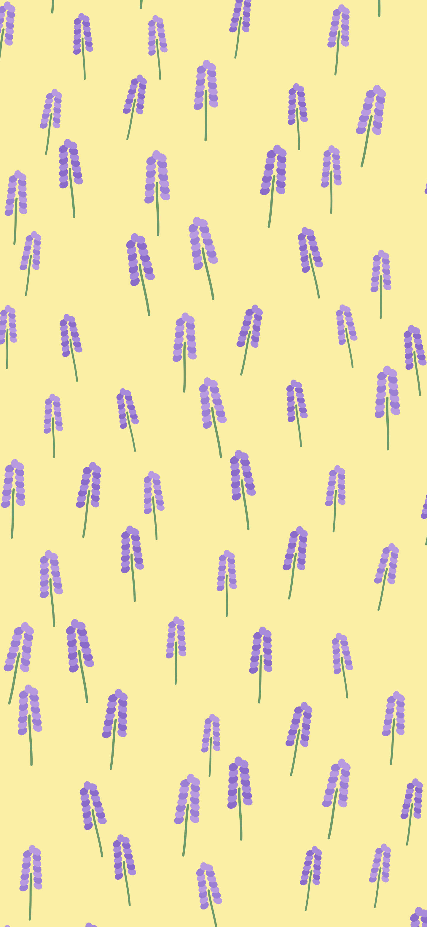 Pastel Yellow Lavender Sprig Pattern wallpaper for iPhone and Android