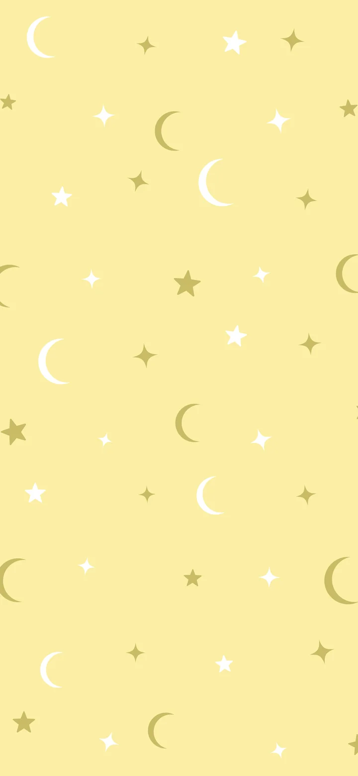 Pastel Yellow Moon and Stars Pattern wallpaper for iPhone and Android
