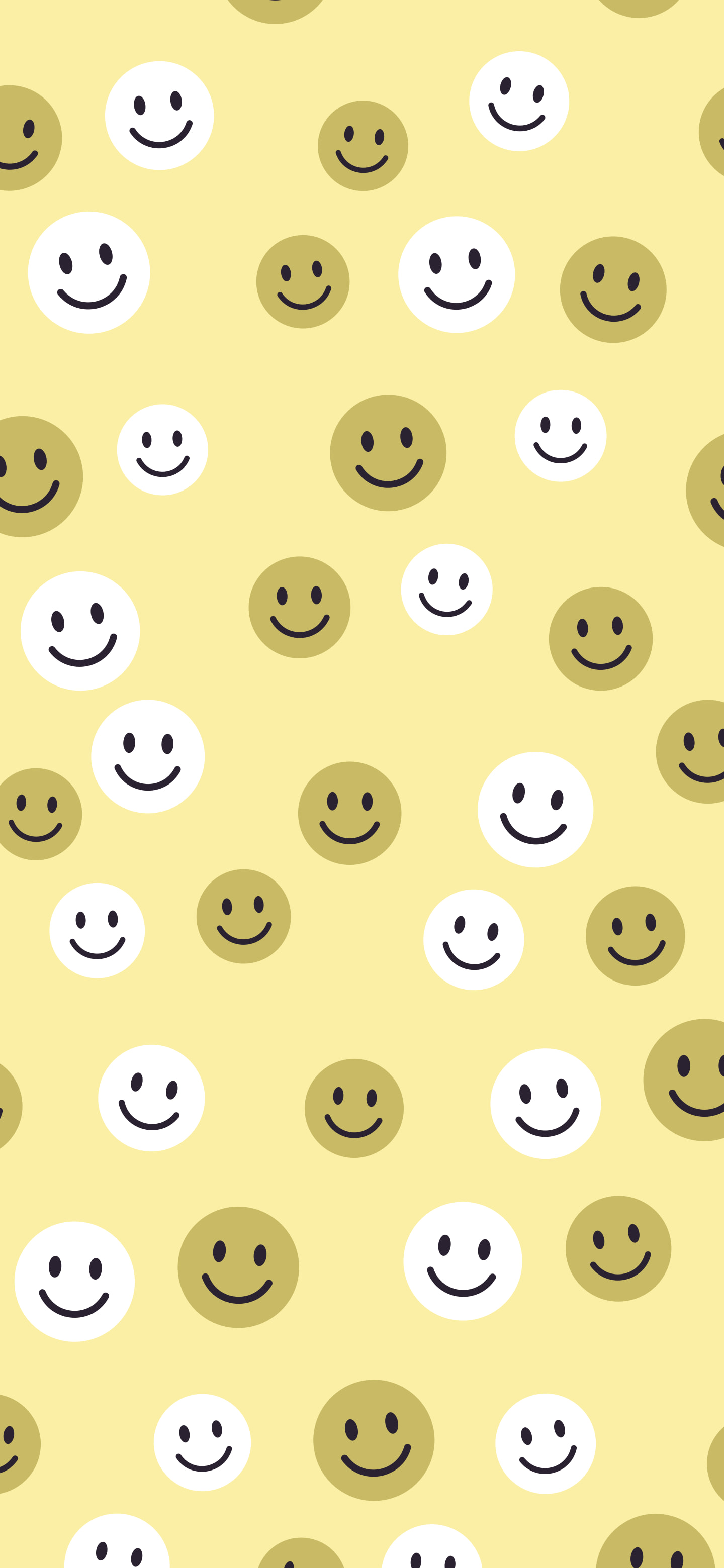 Pastel Yellow Smiley Face Pattern wallpaper for iPhone and Android