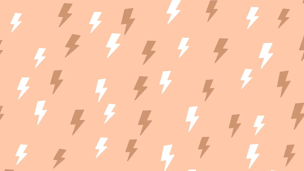 Peach Lightning Bolt Pattern desktop wallpaper in 4K