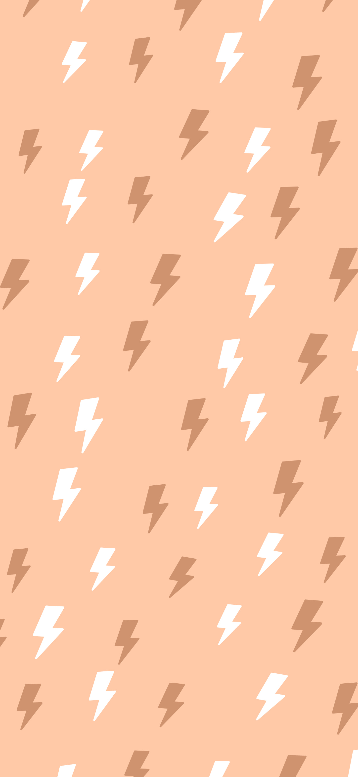 Peach Lightning Bolt Pattern wallpaper for iPhone and Android