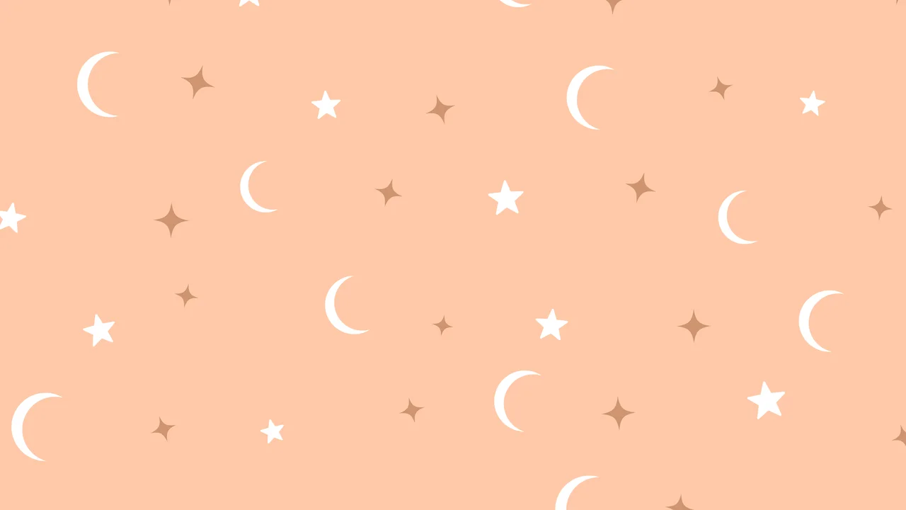 Peach Moon and Stars Pattern desktop wallpaper in 4K