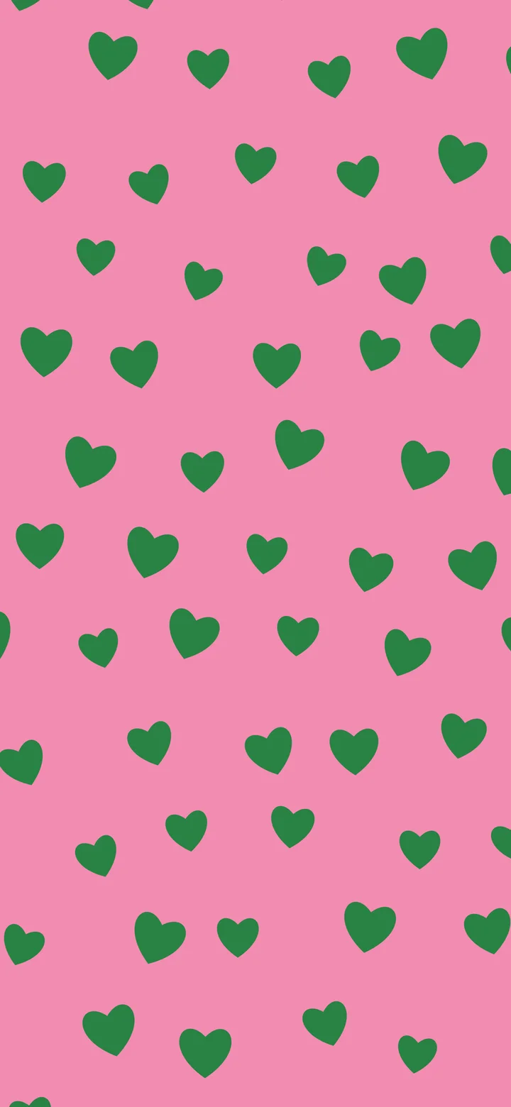 Pink and Green Heart Pattern wallpaper for iPhone and Android