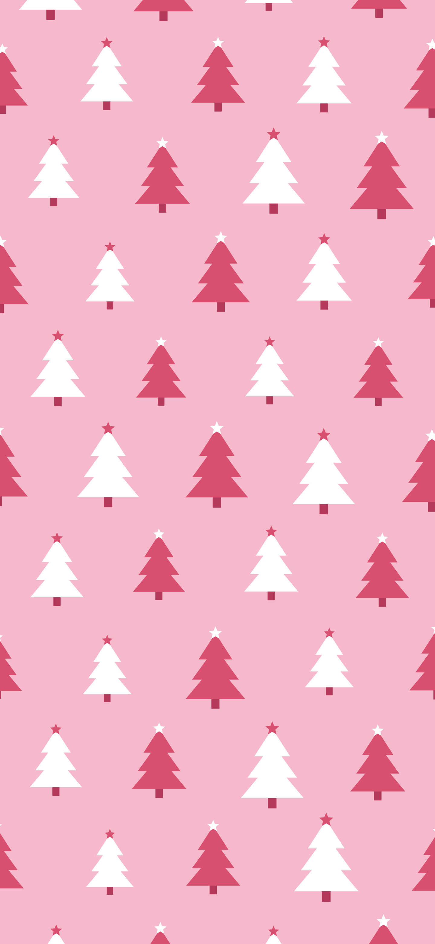 Pink Christmas Tree Pattern wallpaper for iPhone and Android