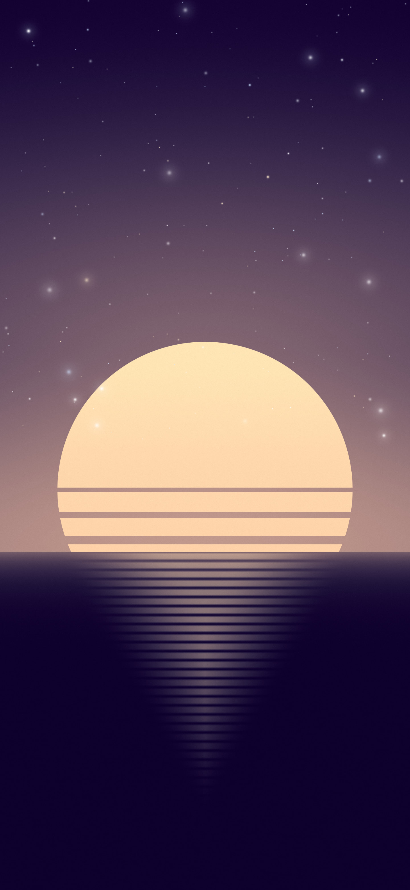 Pink Sunset Retro Striped Sun wallpaper for iPhone and Android