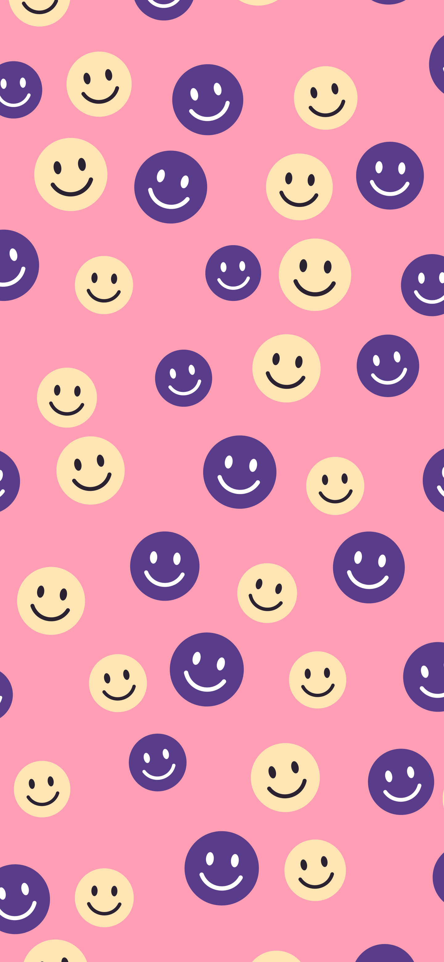 Pink Sunset Smiley Face Pattern wallpaper for iPhone and Android