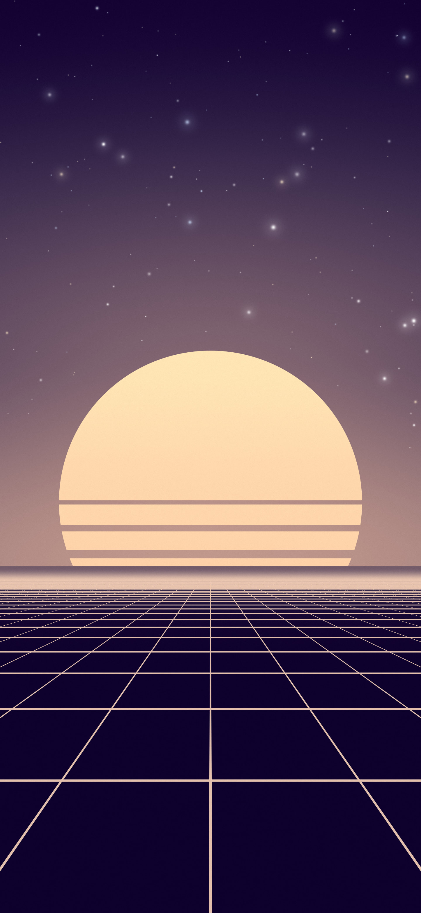 Pink Synthwave Grid Sunset wallpaper for iPhone and Android