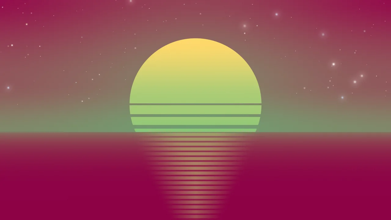 Preppy Pink and Green Retro Striped Sun desktop wallpaper in 4K