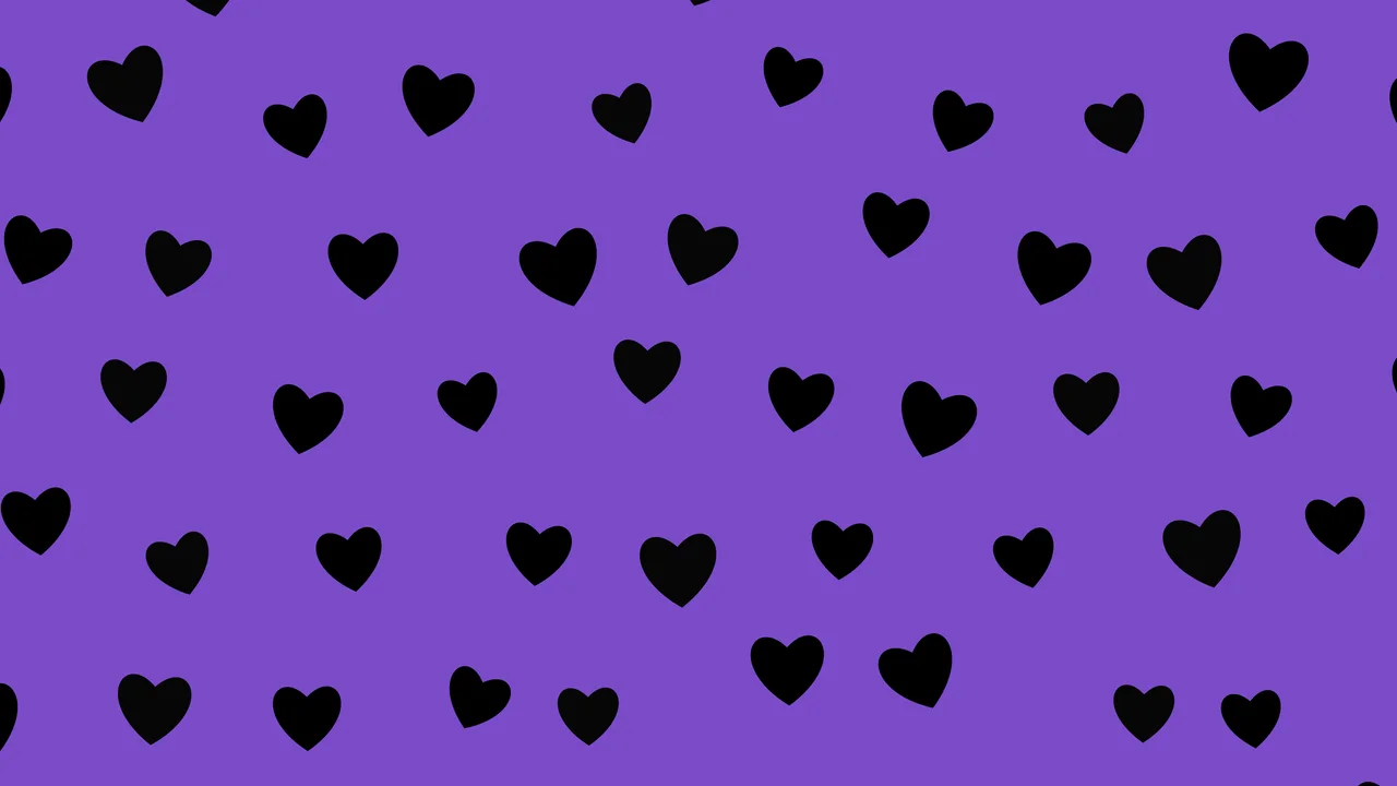 Purple and Black Heart Pattern desktop wallpaper in 4K
